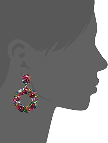 Betsey Johnson Stone & Rose Wreath Drop Earrings