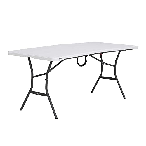 Lifetime 6-Foot Fold in Half Table, White Granite