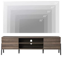 WAMPAT Mid-Century Modern TV Stand for TVs up to 75 inch Flat Screen Wood TV Console Media Cabinet with Storage, Home Entertainment Center in Brown for Living Room Bedroom, 70 inch