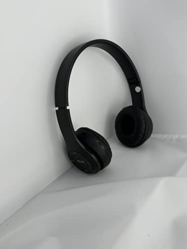 Black P47 Wireless Headphones Headset with Hands Free, Microphone