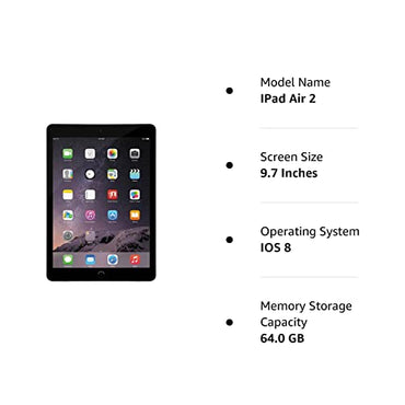 Apple iPad Air 2, 64 GB, Space Gray (Refurbished)