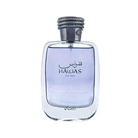 RASASI Hawas for Men EDP, Long-Lasting Pour Homme Spray, Aquatic Scent Designed to Embody Masculine Strength and Vigor, Signature Bottle, 3.4 OZ