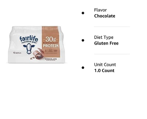 Fairlife Nutrition Plan High Protein Chocolate 30g Shake,Gelatin Free,11.5fl.oz,(12 Pack) - PACK OF 1