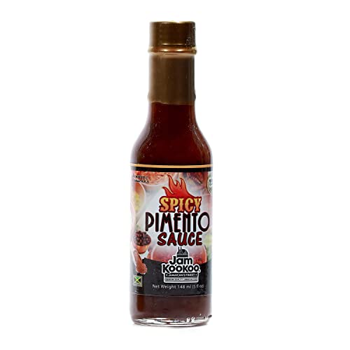 Jam Kookoo Jamaican Hot Sauce, Preimum Quality, Gluten Free, Non-GMO (Spicy Pimento)