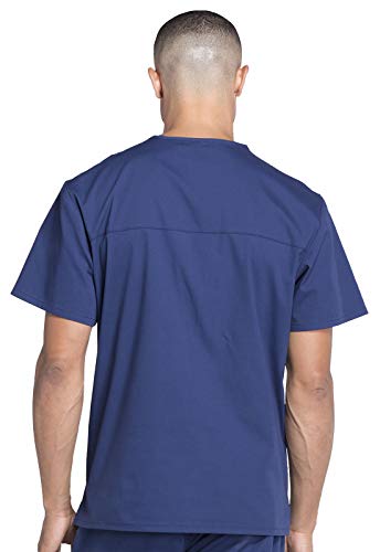 Cherokee Scrubs for Men Workwear Professionals V-Neck Four-Pocket Scrub Top WW695, L, Navy