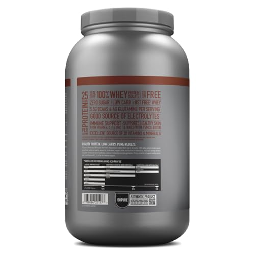 Isopure Dutch Chocolate Whey Isolate Protein Powder with Vitamin C & Zinc for Immune Support, 25g Protein, Low Carb & Keto Friendly, 41 Servings, 3 Pounds (Pack of 1) (Packaging May Vary)