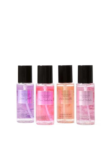 Victoria's Secret Fragrance Mist Collection 4 Piece Mini Mist Gift Set: Love Spell, Pure Seduction, Bare Vanilla, & Velvet Petals