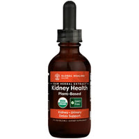 Global Healing USDA Organic Kidney Health with Cranberry & Hydrangea - Kidney Cleanse Liquid Supplement & Stones Dissolver for Urinary Health - Detox & Repair Formula for Bladder Control - 2 Fl Oz