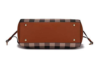MKF 2-PC Set Tote Satchel Bag for Women & Wristlet Wallet Purse: PU Leather Handbag Pocketbook, Shoulder Strap Black