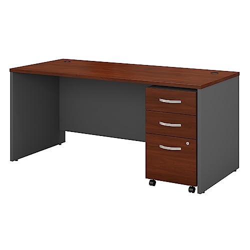 Bush Business Furniture Series C 66W x 30D Office Desk with Mobile File Cabinet