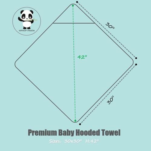 HIPHOP PANDA Hooded Towel - Rayon Made from Bamboo, Soft Bath Towel with Bear Ears for Babie, Toddler, Infant - Ultra Absorbent, Baby Stuff Shower Gifts for Boy and Girl - (Bear, 30 x 30 Inch)