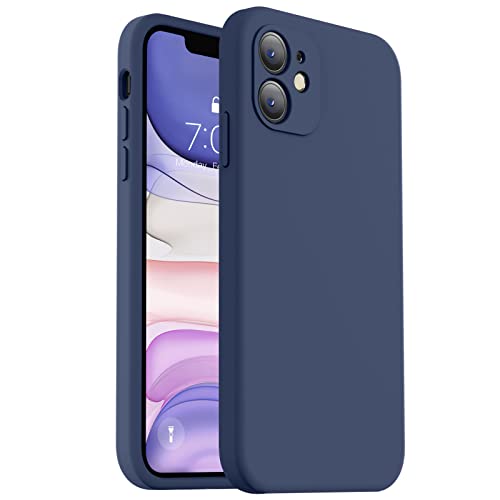 Vooii Compatible with iPhone 11 Case, Upgraded Liquid Silicone with [Square Edges] [Camera Protection] [Soft Anti-Scratch Microfiber Lining] Phone Case for iPhone 11 6.1 inch - Navy Blue