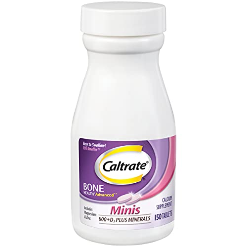 Caltrate Minis 600 Plus D3 Plus Minerals Calcium and Vitamin D Supplement Tablets, Bone Health and Mineral Supplement for Adults - 150 Count
