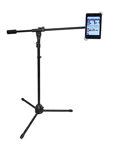 LapWorks Sky Crane Pedestal, a Stable Floor Stand for iPads and Tablets (Black)