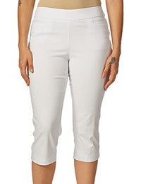 Briggs New York Womens Pull On Capri Pocket Casual Pants, White, 16 US