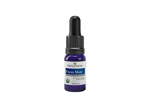 Forces of Nature, Natural and Organic Focus More (10ml), Non Drowsy, Non Addictive, Non GMO, Promote Increased Focus, Attention, Concentration, Creativity, and Mental Clarity