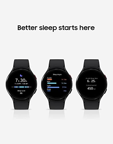 Samsung Galaxy Watch 4 44mm Smartwatch with ECG Monitor Tracker for Health Fitness Running Sleep Cycles GPS Fall Detection LTE US Version, Black (Refurbished)