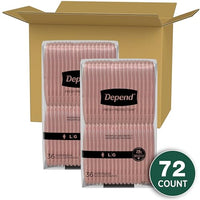 Depend Fresh Protection Adult Incontinence Underwear for Women (Formerly Depend Fit-Flex), Disposable, Maximum, Large, Blush, 72 Count (2 Packs of 36), Packaging May Vary