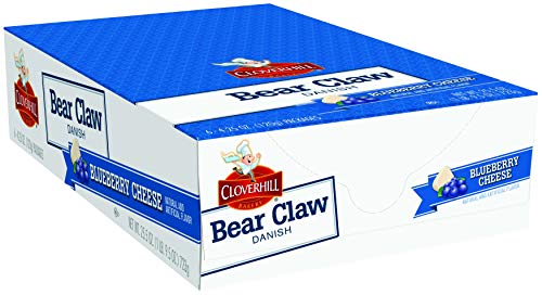 Cloverhill Bear Claws, Blueberry Cheese, Individually Packaged, Pack of 12