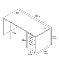 Bush Business Furniture Series C 66W x 30D Office Desk with Mobile File Cabinet