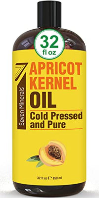 Pure Cold Pressed Apricot Kernel Oil - Big 32 fl oz Bottle - Non-GMO, Hexane Free, Natural & Lightweight Moisturizer for All Skin Types - Perfect Carrier Oil for Massage Therapy and Aromatherapy