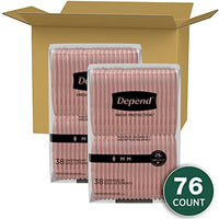 Depend Fresh Protection Adult Incontinence Underwear for Women (Formerly Depend Fit-Flex), Disposable, Maximum, Medium, Blush, 76 Count (2 Packs of 38), Packaging May Vary