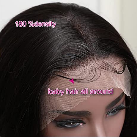 20 Inch Lace Front Wigs Human Hair 13x6 HD Transparent Lace Frontal Straight Human Hair Wigs Pre Plucked with Baby Hair Bleached Knots 180% Density Glueless Frontal Wigs Human Hair for Black Women