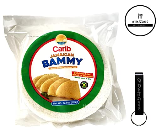 Bammy Jamaican Cassava Cakes by Carib (Tortillas de Yuca) Sealed with ODatzGood Bottle Opener (Pack of 1)