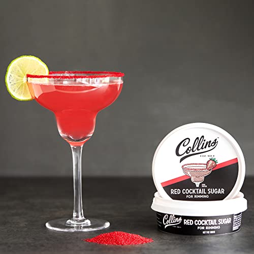 Collins Consumables Collins Red, Enhance Daiquiris, Cosmopolitans, Margaritas, Drinks, Glass Rimming Sugar for Cocktails, 7 Ounce (Pack of 1)