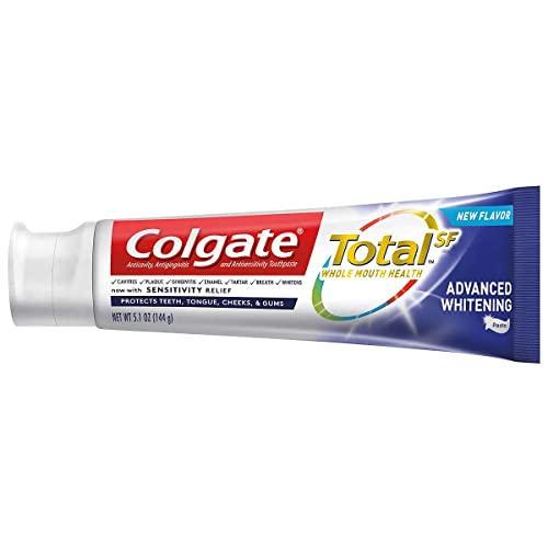 Colgate Total SF Advanced Whitening Toothpaste, 6.4 Ounce (Pack of 5)