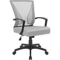 Furmax Office Chair Mid Back Swivel Lumbar Support Desk Chair, Computer Ergonomic Mesh Chair with Armrest (Gray)