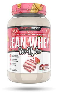 Musclesport Lean Whey Revolution™ Protein Powder - Whey Protein Isolate - Low Calorie, Low Carb, Low Fat, Incredible Flavors - 25g Protein per Scoop (2LB, Strawberry)