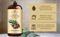 Handcraft Blends Organic Castor Oil for Hair Growth, Eyelashes and Eyebrows - 100% Pure and Natural Carrier Oil, Hair Oil and Body Oil - Moisturizing Massage Oil for Aromatherapy - 28 fl. Oz