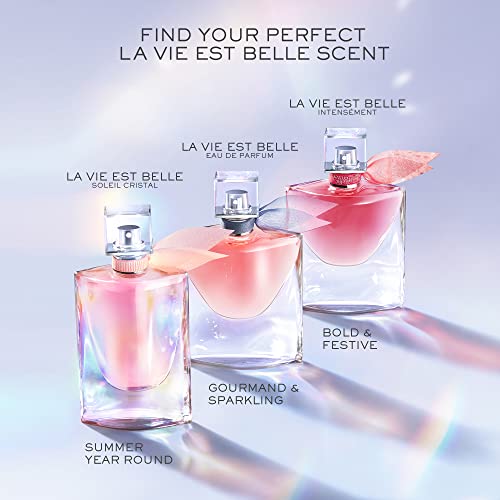 Lancôme La Vie Est Belle Eau de Parfum - Long Lasting Fragrance with Notes of Iris, Earthy Patchouli, Warm Vanilla & Spun Sugar - Floral & Sweet Women's Perfume, 0.34 Fl Oz