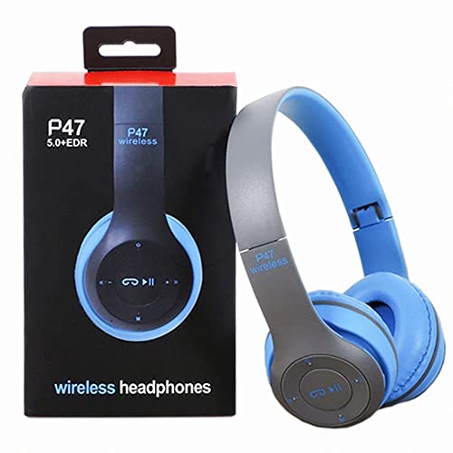 Wireless Headphones Over Ear P47 Super Bass 5.1, Volume Control, Bluetooth, Card Support SD, LED Lights, Compatible with Apple & Android, Built-in Microphone