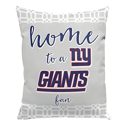 Northwest Official NFL New York Giants Sweet Home Fan Decorative Pillow, Team Colors, 15" x 12"