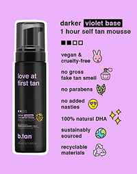 b.tan Violet Self Tan & Face Mist Kit | Lovers Bundle - Self Tanning Mousse with You Glow Girl Gradual Face + Body Mist w Self Tanning Mitt Applicator, 1 Hour Sunless Tanner, Fast, 6.7 Fl Oz