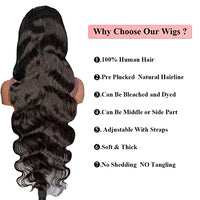 Silinli Body Wave Lace Front Wigs Human Hair Pre Plucked with Baby Hair 13x4 HD Transparent Lace Front Wig 150% Density Brazilian Virgin Human Hair Wigs (18 Inch)