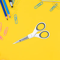 Westcott 16376 Crafting Scissors, 5-Inch Titanium Micro-Tip Scissors, White/Gray
