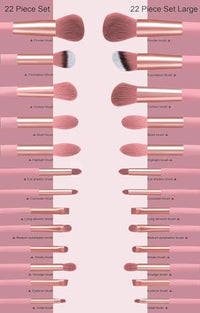 Makeup Brushes 22 Pcs Makeup Kit,Foundation Brush Eyeshadow Brush Make up Brushes Set (Pink, 22 Piece Set)