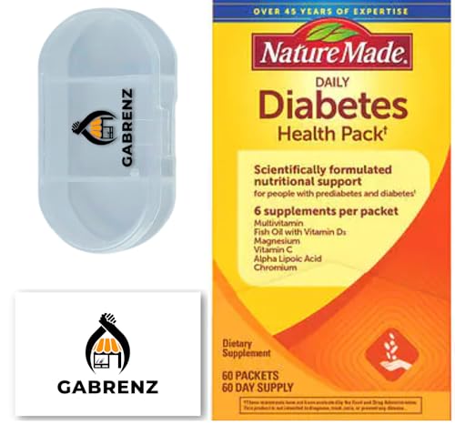 Nature Made Diabetes Health Pack, 60 Packets (Pack of 10)+ Bundle with Exclusive Gabrenz Booklet - 10 Healthy Habits to Have a Longer Life.