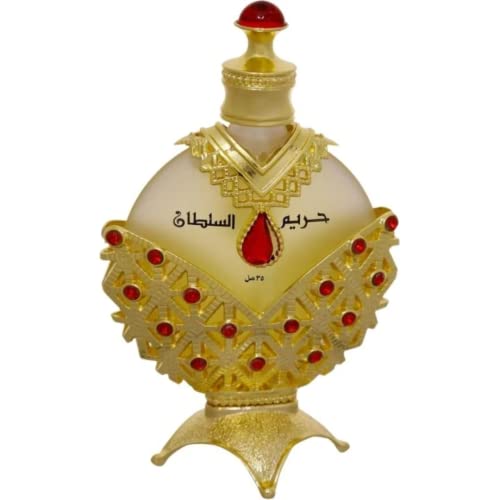 KHADLAJ PERFUMES Hareem Al Sultan Concentrated Perfume Oil Gold for Women, 1.18 Ounce (Floral,Fresh,Sandalwood)