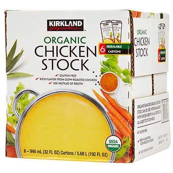 Kirkland Signature Expect More Organic Chicken Stock, 32 fl oz, 6-count