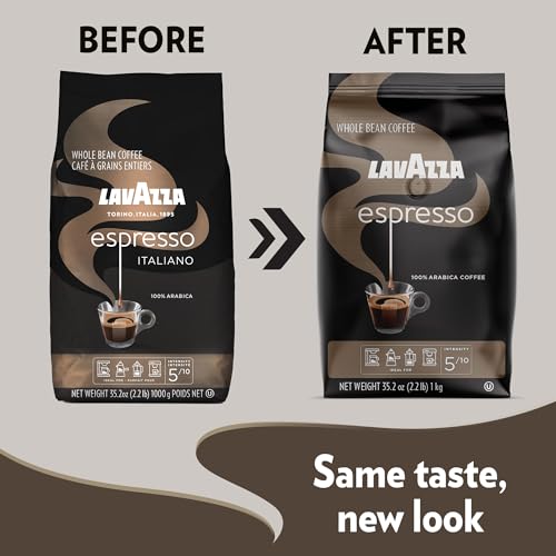 Lavazza Espresso Whole Bean Coffee Blend, Medium Roast, 2.2 Pound Bag (Packaging May Vary) Premium Quality, Non GMO, 100% Arabica, Rich bodied