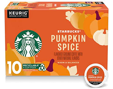 Starbucks Pumpkin Spice Coffee K-Cup Pods, Limited Edition, Made without Artificial Flavors, Keurig Genuine K-Cup Pods, 10 CT K-Cups Per Box (Pack of 3 Boxes)