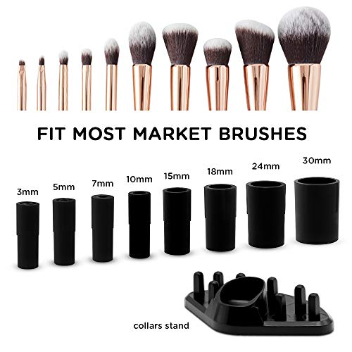 CICK Electric Makeup Brush Cleaner Dryer, Makeup Brush Cleaner Machine with 8 Rubber Collars, Wash and Dry in Seconds, Deep Cosmetic Brush Spinner for All Size Brushes