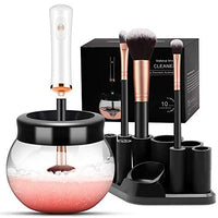 CICK Electric Makeup Brush Cleaner Dryer, Makeup Brush Cleaner Machine with 8 Rubber Collars, Wash and Dry in Seconds, Deep Cosmetic Brush Spinner for All Size Brushes