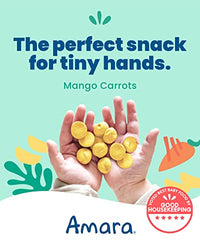 Amara Smoothie Melts - Mango Carrot - Baby Snacks Made With Fruits and Vegetables - Healthy Toddler Snacks For Your Kids Lunch Box - Organic Plant Based Yogurt Melts - 6 Resealable Bags