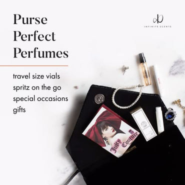 Infinite Scents Perfume Sampler Set for Women: 12 High-End Designer Perfumes + Expert Scent Guide + Deluxe Velvet Gift Pouch for Girlfriend, Wife, Mother