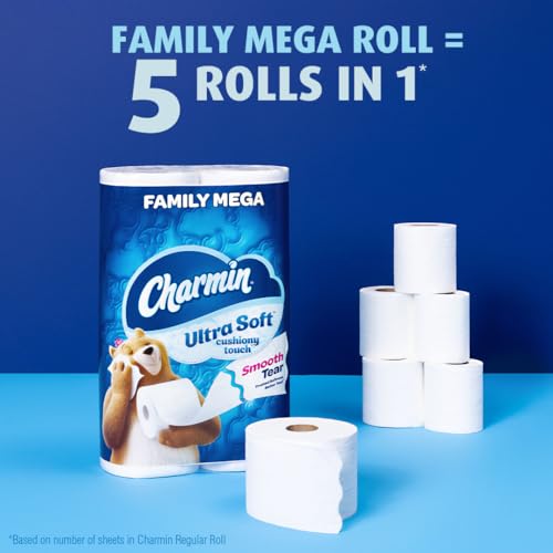 Charmin Ultra Soft Cushiony Touch Toilet Paper, 24 Family Mega